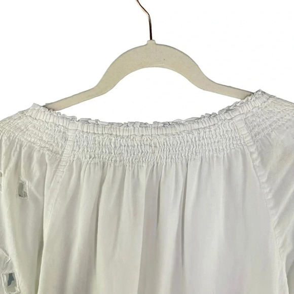 Michael Michael Kors White Eyelet Blouse Lined size Small Minimalist Classic - Picture 7 of 8
